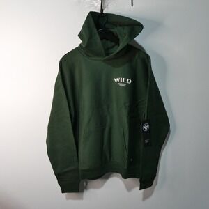 Wild Hoodie Mens Medium '47 Brand Minnesota Hockey Green NHL Fleece NWT